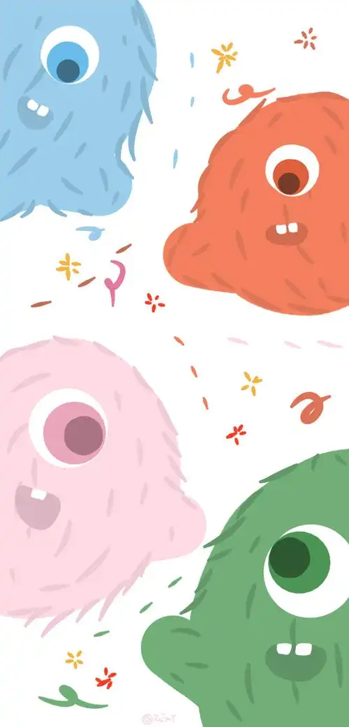 小怪兽系列壁纸锁屏壁纸套图情侣壁纸罪恶女兔zent