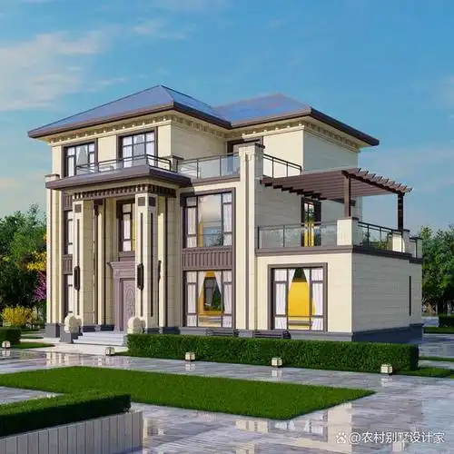"三层豪华新中式别墅设计:打造私密空间,享受高品质生活!"
