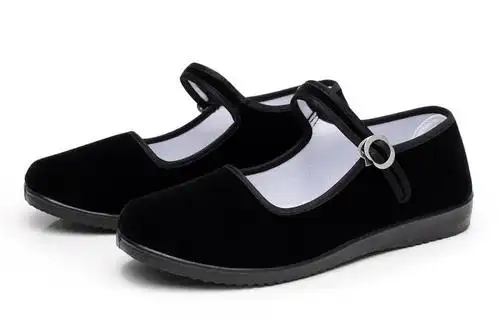 布鞋女黑色工作鞋