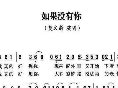 如果没有你 版 莫文蔚 歌谱 简谱