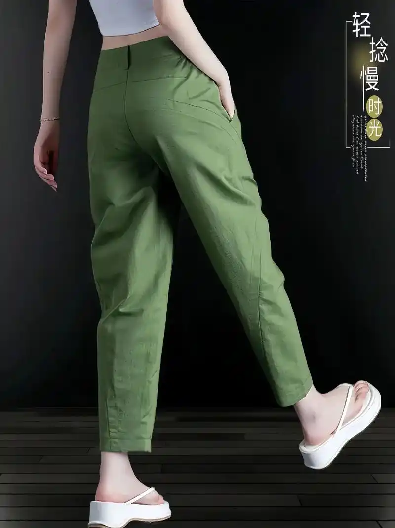 亚麻显瘦九分裤～夏日百搭!