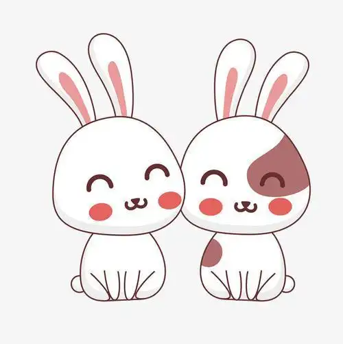 幼儿园卡通小兔子简笔画彩色