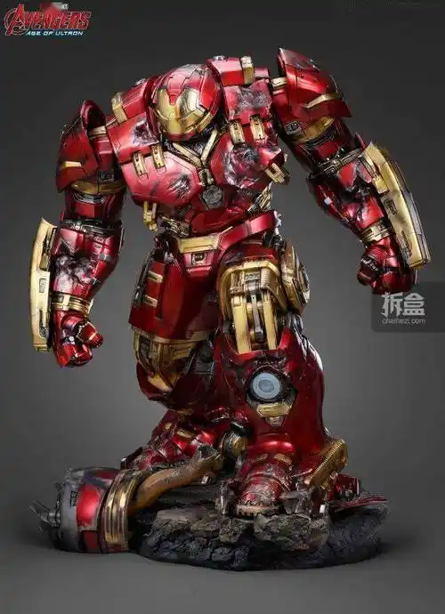 queenstudios漫威钢铁侠mk44反浩克装甲14全身雕像