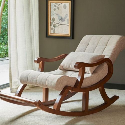 新款家用摇摇躺椅新中式加厚实木成人午睡阳台摇椅高档椅可躺休闲