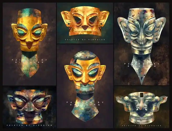 三星堆青铜人像