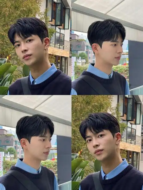 韩系纹理三七分解92少年感拉的学院风发型