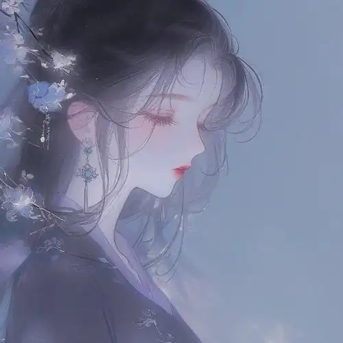 高级感唯美女生头像丨朦胧蓝色#分享图片##古风美图##女生头像