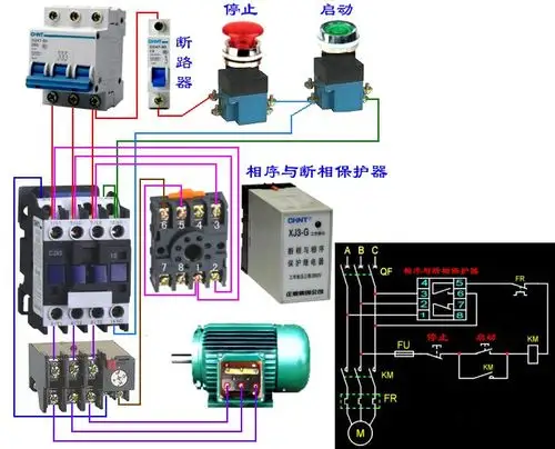 380v交流接触器启动停止开关的指示灯怎么接线?我的指示灯是220v的.