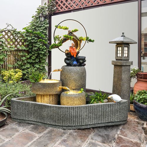 风水轮庭院假山流水景观喷泉摆件阳台鱼池造景禅意花园装饰水池