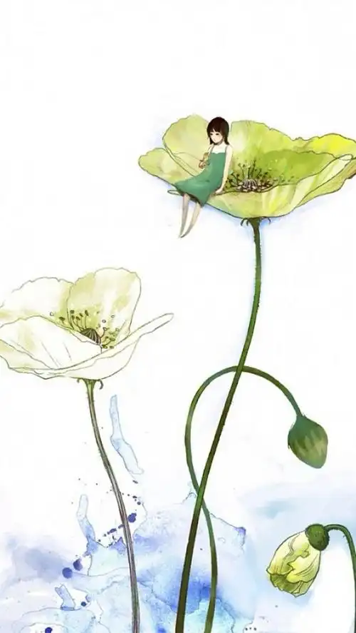 插画~美图~意境~唯美~冷色调~清新~手绘