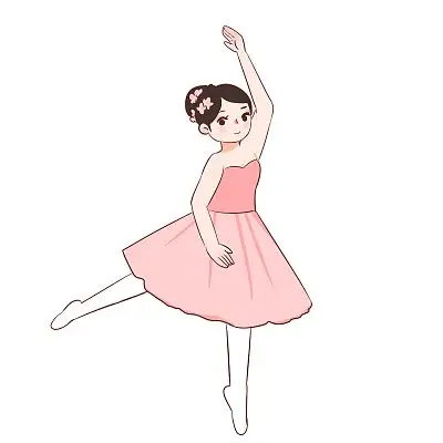 舞蹈少女卡通人物芭蕾跳舞人物png素材