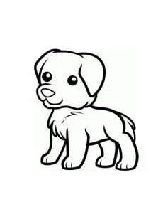 各种表情动作的小金毛简笔画