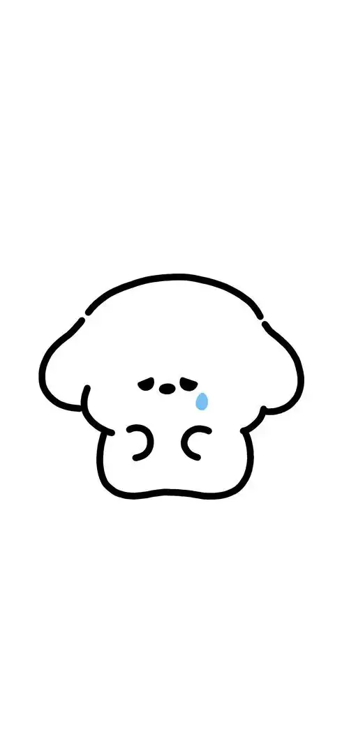 简约可爱手绘狗狗白底手机壁纸