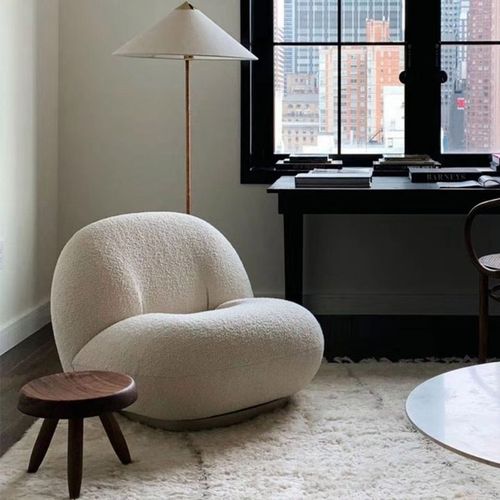 掌熙 北欧现代轻奢客厅单人椅单人沙发 ins雪梨网红懒人羊羔绒毛毛椅