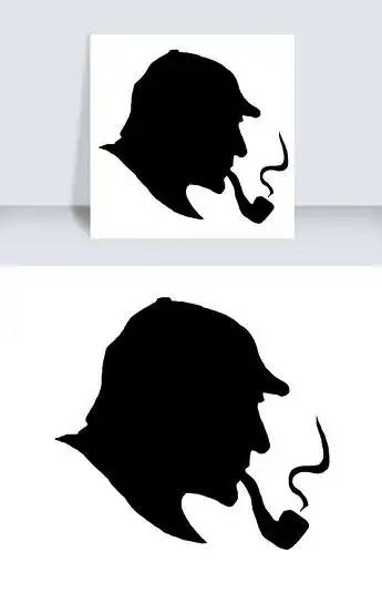 剪影抽烟的男人