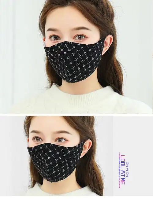 3d立体口罩女秋冬季保暖防寒加大加厚透气个性冬天口罩时尚韩版潮字母