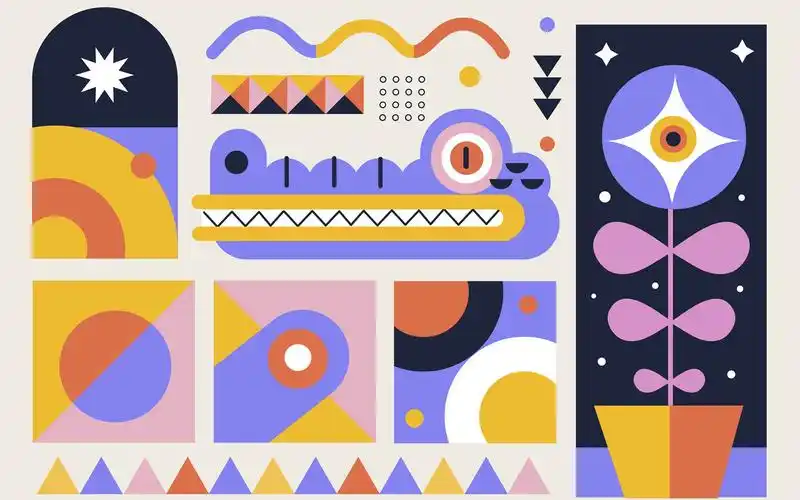 扁平孟菲斯海报素材分享