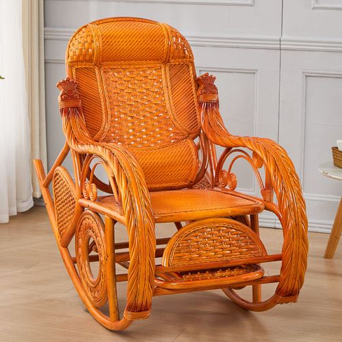 藤摇椅摇摇躺椅阳台客厅午休摇摇椅豪华藤条耐用家用户外高档藤椅