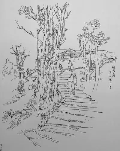 6)黄艾《水性笔风景速写》临摹2(2020.3-2020.12)