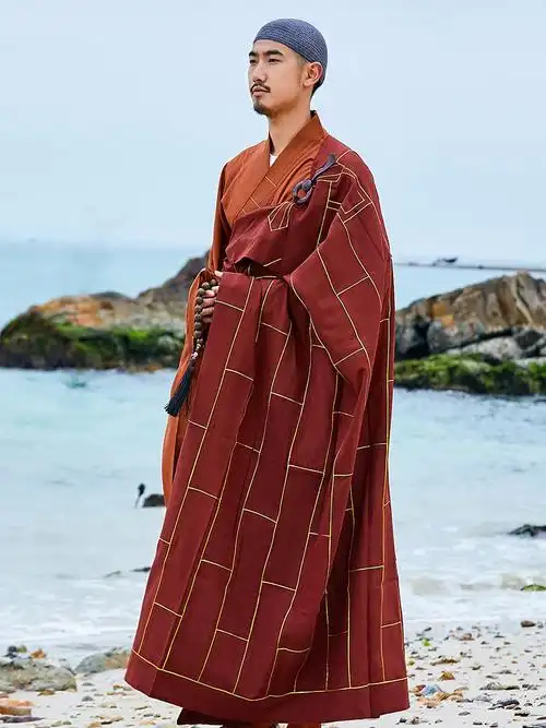 弘通普舵祖衣袈裟僧服红色僧衣男佛教法衣和尚服僧袍