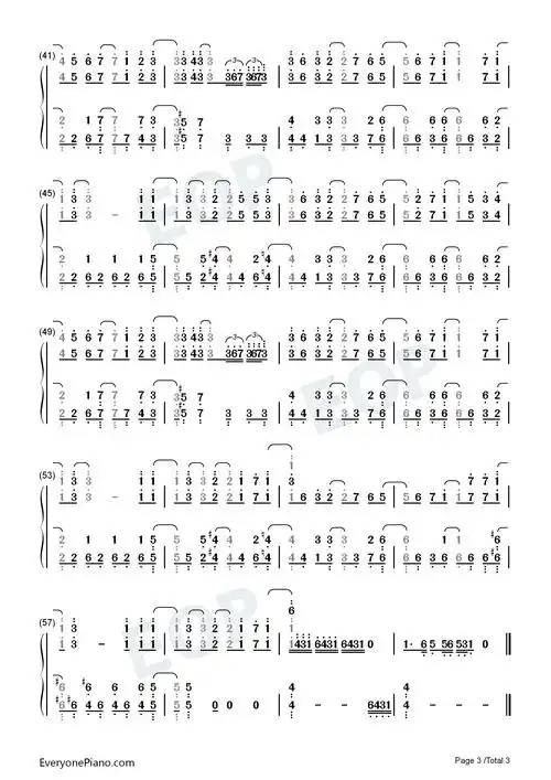 足跡-あしあと-我的英雄学院第五季ed双手简谱预览3