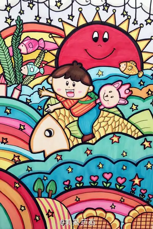 儿童卡通画示范画