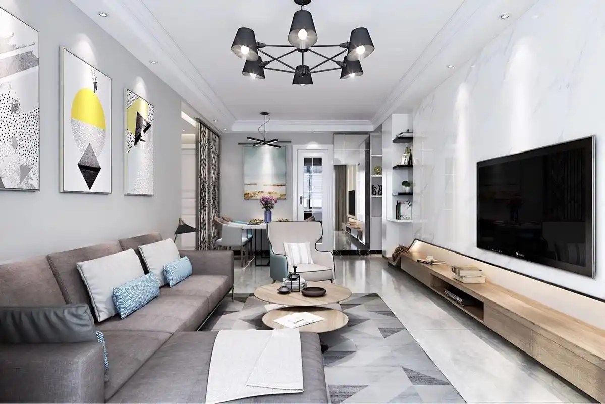 现代风格装修效果图三居室120平米装修案例成都家装保姆装修网