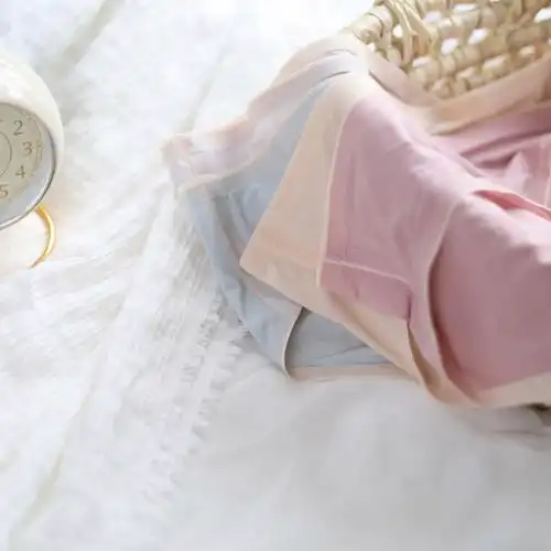 5件88折清爽夏日丝滑冰丝内裤女日少女纯色内裤