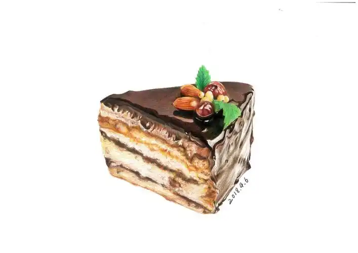 画一个美味的巧克力蛋糕