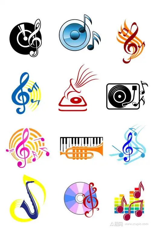 音乐乐器logo图标矢量素材素材