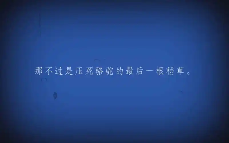 那不过是压死骆驼的最后一根稻草