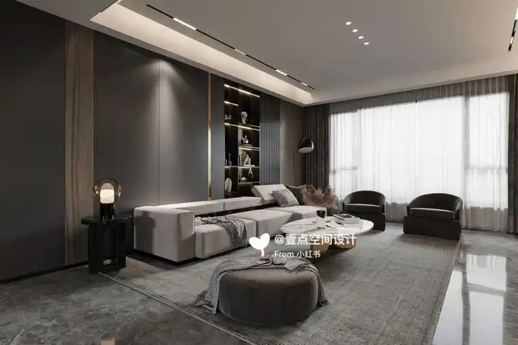 装修灵感170平灰咖色系现代轻奢风高级