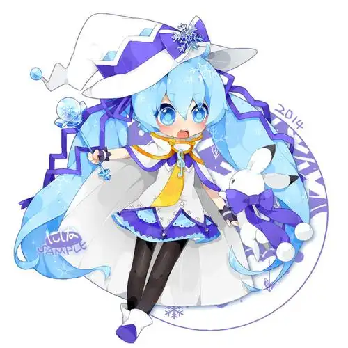 q版miku初音未来 p站手绘图下载
