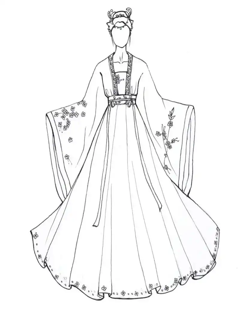 嗨,小伙伴们好,设计师小姐姐来啦 今天为大家画几稿手绘 汉服手稿 纯