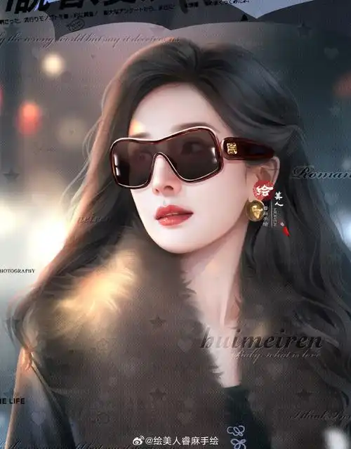 杨幂巴黎时装周##绘美人睿麻手绘