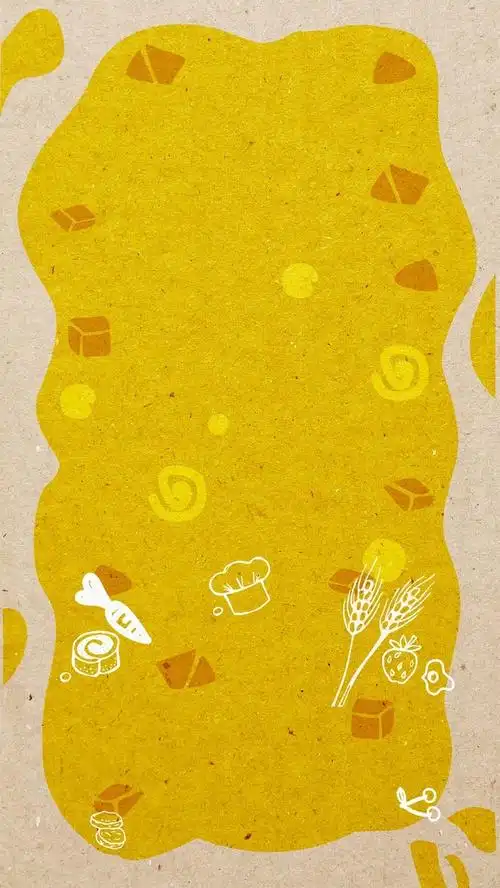 黄色文艺商业美食psd分层h5背景素材