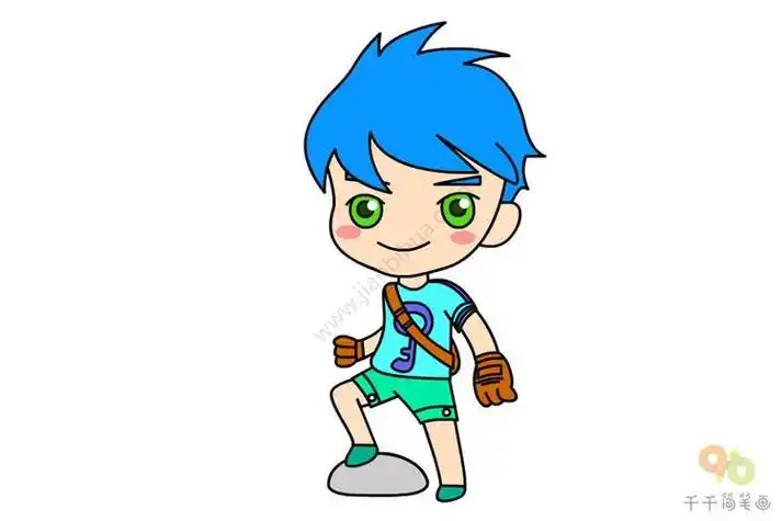 q版人物帅气男生简笔画男孩简笔画