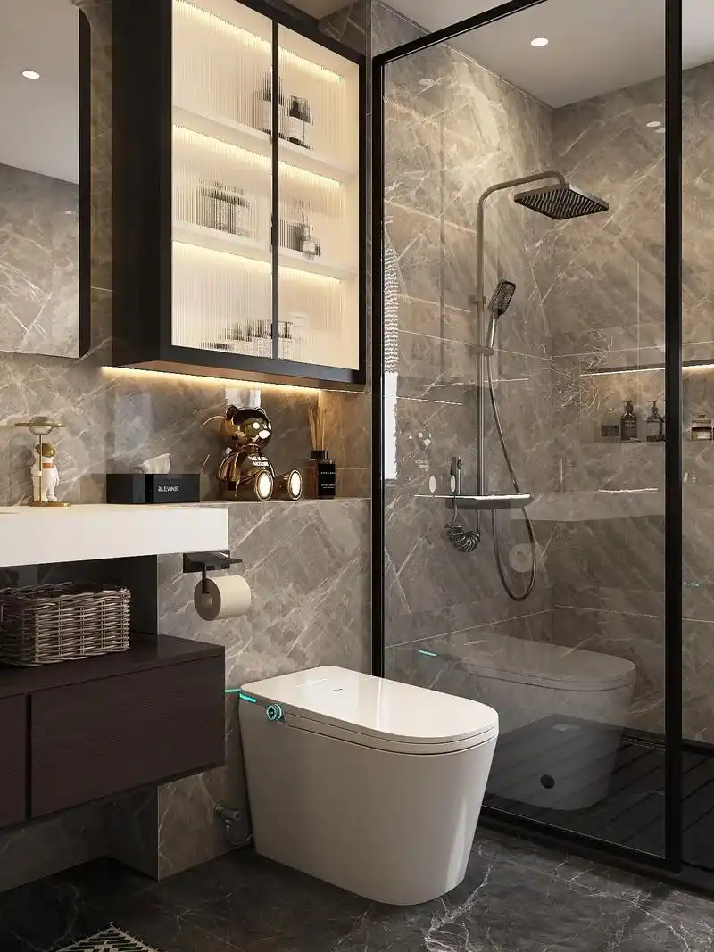 轻奢治愈的酒店风浴室✨搭配智能马桶好舒心