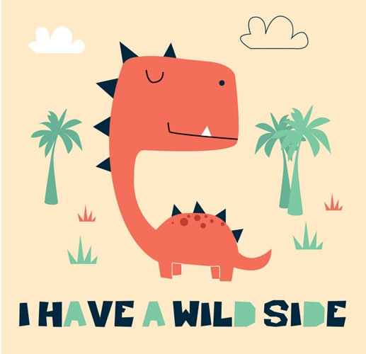 卡通可爱恐龙怪兽儿童北欧装饰插画手机壳t恤矢量ai图案图片素材挂画