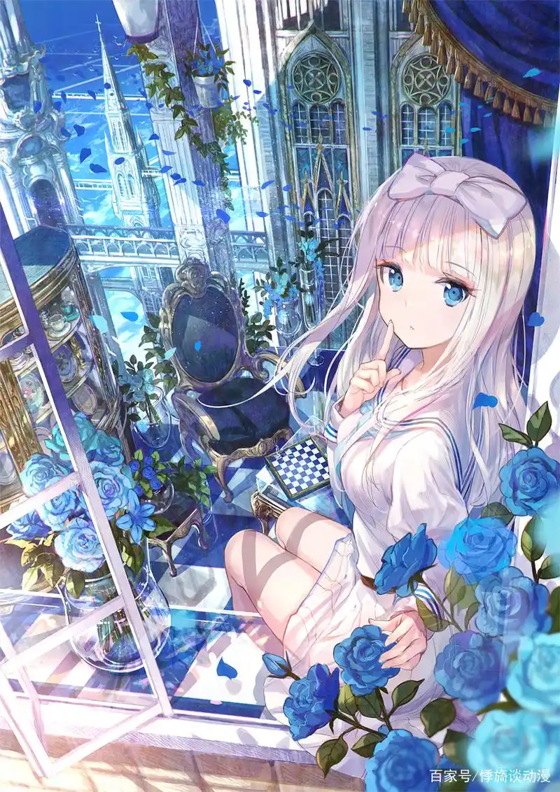 二次元银发妹子精美插画