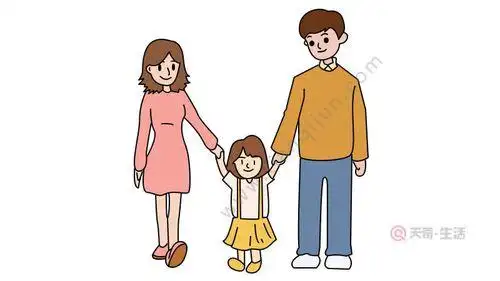 一家三口卡通简笔画