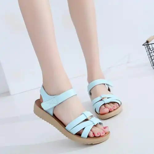 女童凉鞋儿童学生女孩子夏款10中大童11女童夏天1415岁abc鞋枪色3606