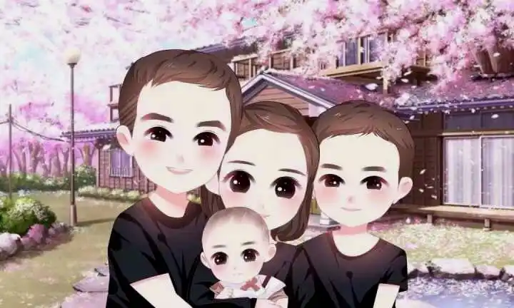 有哪些一家四口俩个儿子的卡通头像