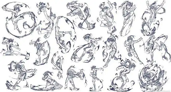 图例さきの新月阿良良木火怜战斗姿势动作练习套图03p萌绘