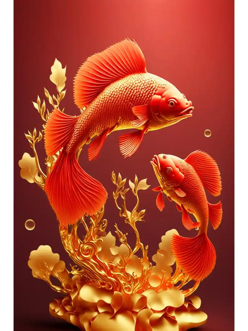 送你红色锦鲤鱼,愿你在2023年日子过的红红火火,年年有余,年年有鱼
