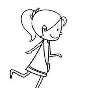 人侧脸轮廓简笔画图片小女孩跑步简笔画