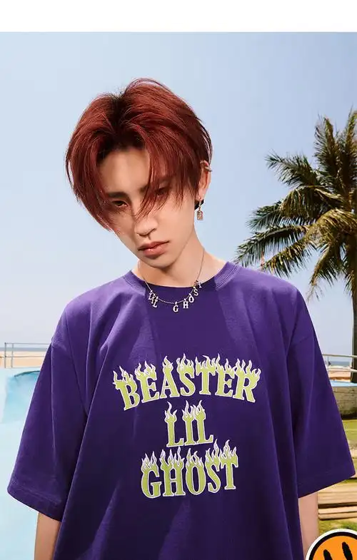 【小鬼王琳凯】小恶魔鬼脸火焰字母短袖t恤情侣款上衣男