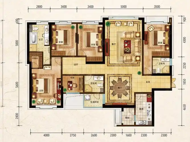 5室2厅3卫 203.94㎡ 367万元/套,共90套