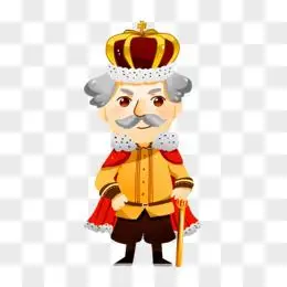 人物卡通可爱国王png卡通手绘拿着小玫瑰的小王子元素pngpsd金色卡通