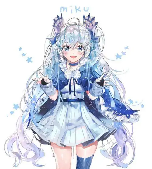 卡通人物蓝色的画简笔画